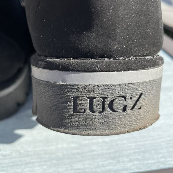 Lugz WALLY Chukka Boots Men’s 9.5 Black Nubuck Faux Suede Mid Ankle Lace Up - Picture 7 of 12